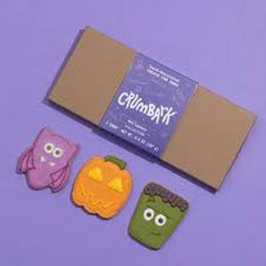 lot 2308 image: Crumbark Hand-Decorated Dog Treats Pumpkin Flavor Halloween Collection 3 Count 6.6 oz