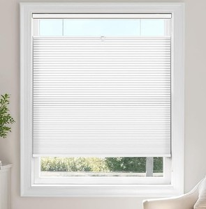lot 3463 image: LazBlinds TDBU Cordless Cellular Shades, 26 W x 48 H, White
