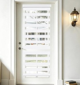 lot 3469 image: SEEYE Cordless Zebra Blinds for Window, French Door Blinds Free-Stop Roller Window Shades with Valance 51 W x 90 H,