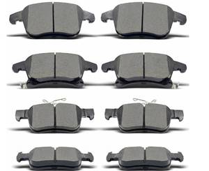 lot 3495 image: DYZJKWJW D1653 D1665 Front Rear Ceramic Brake Pads Set Fit For 2013-2018 Ford