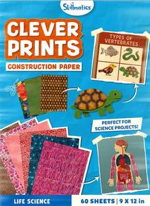 lot 4250 image: Skil Matics Clever Prints Construction Paper 120 Sheets 9x12 Life Science