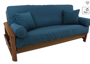 lot 5482 image: Futon Cover Set with Two 18 Throw Pillows and Two Bolster Pillows