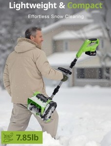 lot 5504 image: DEGGE Electric Cordless Snow Shovel, 2X 3.0Ah 21V 12-Inch Battery Snow Blower with Directional Plate