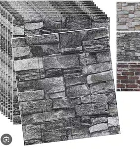 lot 5507 image: Stone-Print Wall Panel Sheets Gray Stacked Stone Pattern Lot