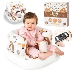 lot 11586 image: Puff Pod Inflatable Baby Seat Forest Friends 3-36 Months