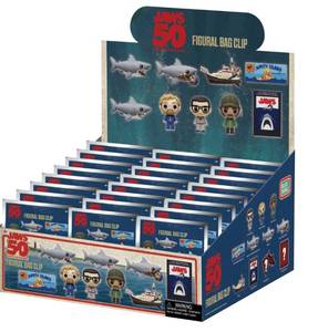lot 11591 image: Jaws 50th Anniversary 3D Foam Bag Clip Series 1 24 Pieces Stock 76250