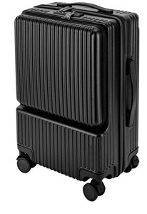 lot 11642 image: Hard Shell Rolling Luggage Suitcase with Combination Lock (Missing One Leg)