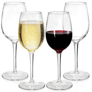 lot 1027 image: ZEAYEA Set of 4 Plastic Red Wine Glasses, 12 oz Champagne Glasses With Stem, Unbreakable Wine Goblets, BPA-free Drink Glasses for Party Holiday Wedding Picnic Gift, Dishwasher Safe