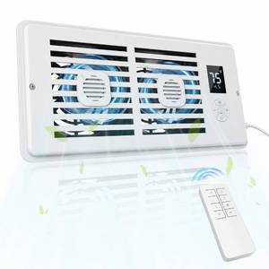 lot 1037 image: Orabriz AC Vent Booster Fan 4 x 10 Register, Quiet 10-Speed Air Booster with Thermostat Control, Remote & LCD Display, Aroma Pad Slot, Improves Airflow for Small Rooms
