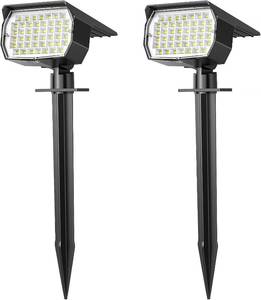 lot 1045 image: WENATY Solar Spot Lights Outdoor Waterproof IP65, 2 Pack Landscape Spotlights with 46 LEDs, 3 Modes Auto OnOff Solar Powered Flood Lights for Outside Pathway, Yard, Garden, Walkway (Cool White)