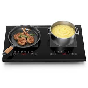 lot 1953 image: Double Induction Cooktop 1800W with Physical Button Control, Easy-to-Use Dual Burner for Everyday Cooking, Low Power Continuous Heating, Portable Electric Stove for Home & RV