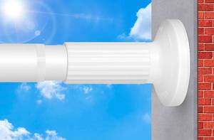 lot 1967 image: White Tension Curtain Rod 51-165In, Long Adjustable Tension Rods No Drilling for Window or Bathroom, Outdoor Curtain Rods for Patio, Easy to Install, Never Rust, Rod Diameter 1.26 Inches-White