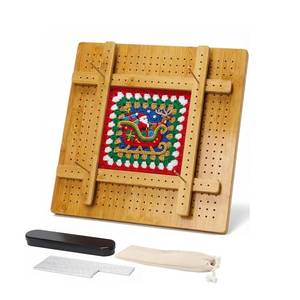 lot 1992 image: 13Crochet Blocking Board - Upgraded Style with 4 Tension Rods and 20 Pegs �� Blocking Boards for Crochet Projects, Ideal for Granny Square Card Deck Users ��Natural Colour��