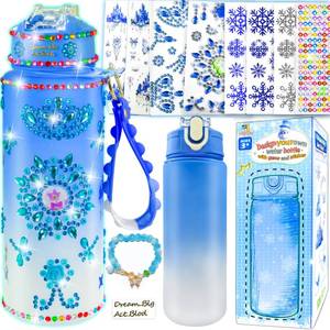 lot 2343 image: YOFUN Decorate Your Own Frozen Water Bottle for Girls - Frozen Arts & Crafts, Ages 3-8