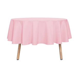 lot 2347 image: sancua Round Tablecloth - 80 Inch - Water Resistant Spill Proof Washable Polyester Table Cloth Decorative Fabric Table Cover for Dining Tables, Buffet Parties and Camping, Pink