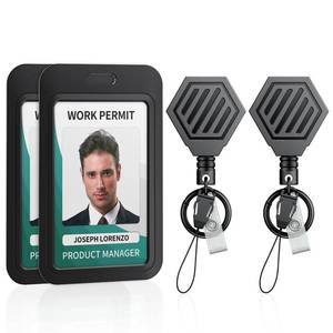 lot 2354 image: Uniclife 2 Pack Heavy Duty Retractable Keychain with Magnetic Closure for up to 16 oz Retractable Badge Reel with Sliding Badge Holder Magnetic Belt Clip and Carabiner Ring with Plastic Card Case