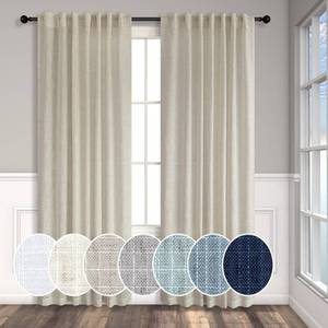 lot 2367 image: Pitalk Beige Curtains 78 Inches Long for Sliding Glass Door 2 Panels Set Rod Pocket Tab Modern Farmhouse Semi Sheer Flax Linen Drapes Light Curtains for Living Room Pinch Pleated Look 52 x 78 Length