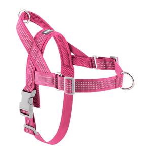 lot 2372 image: APakBak No Pull Dog Harness with Handle, Adjustable Soft Mesh Padded Reflective Walking Harness with Front Clip for Small Medium Large Dogs �� Quick Fit No Escape for Training and Hiking (Pink, L)