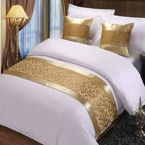 lot 2380 image: Twelve Champagne King Bed Scarf Runner Bedding Scarves for Home Hotel Guesthouse