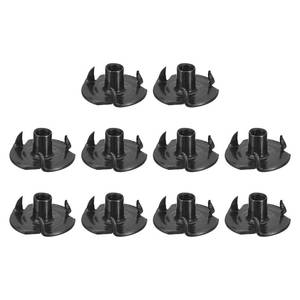 lot 2390 image: uxcell #8-32 T-Nuts, Zinc-Plated Carbon Steel 3-Pronged Tee Nuts Threaded Inserts for Climbing Holds and Wood Working, Black 50Pcs