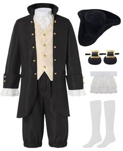 lot 2447 image: aicoaub Kids Colonial Costume Boys 18th Century America Cosplay Costume with Hat 4-17