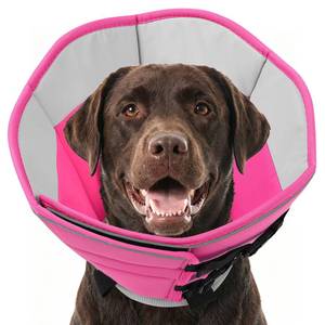 lot 2448 image: AOFITEE Dog Cone Collar, Adjustable Dog Cones Alternative for Large Dogs After Surgery with Buckle, Soft Pet Cone for Dogs to Stop Licking, Neuter Elizabethan Cones for Wound Healing(PinkGrey,X-Large)