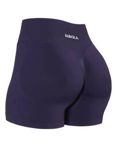 lot 2451 image: AUROLA Influence Collection Workout Shorts for Women,No Roll Up New Scrunch Seamless Gym Short-3.5 Inseam, Ultra Violet, S