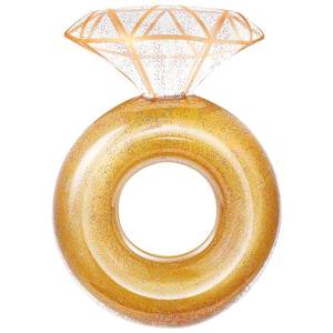 lot 2462 image: HeySplash Pool Floats, Inflatable Diamond Ring Pool Float, Large Engagement Ring Floatie for Bachelorette Party, Swim Tube River Lake Wedding Bride Stagette Decor Fun Toy Raft for Adults,Yellow