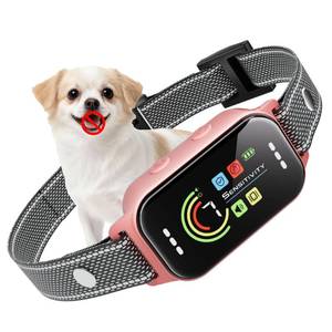 lot 2464 image: JEUJE Dog Bark Collar,Bark Collar for Large Medium Small Dogs, Anti Barking Training Collar with 7-Level Sensitivity  5 Safety Modes Humane Training System-Pink