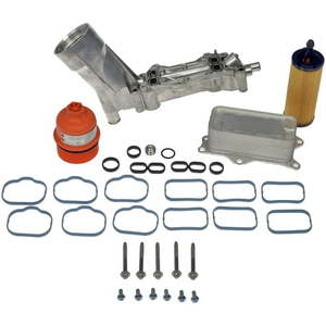 lot 3528 image: Dorman 926-959 Upgraded Aluminum Engine Oil Filter Housing with Oil Cooler and Filter for Specific Models (OE FIX)