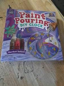 lot 3567 image: Pop Party DIY Clock Craft Kit with 6 Markers and Sorbet Bottles