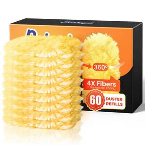 lot 3592 image: 60 Count Heavy Duty Duster Refills for Swiffer, Multisurface 360° Larger Size Dusters with 4X Microfibers, Unscented Disposable Dusters for Cleaning Home, Blinds, Fans, Corners (Only Duster)