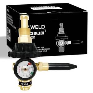 lot 4301 image: RX WELD Helium Latex Balloon Filler Air Flow Inflator Regulator 0-3000 PSI with Gauge for CGA580 Tank Valve