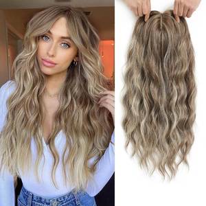 lot 4308 image: PANEWAY 20 Inch Hair Toppers for Women Synthetic Fiber Topper with Natural Waves, Clip-In Hairpiece for Thinning Hair, Adds Volume & Length, Lightweight & Breathable (Light Brown with Ash Highlights)
