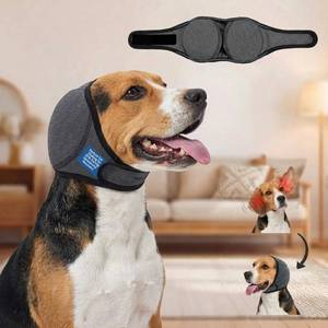 lot 4320 image: HOFi No-Shake Ear Wraps for Dogs Stop Head Shaking & Ear Flapping During Aural Hematoma Recovery - Secure No-Slip Fit After Surgery - Cone Alternative for BeagleBorderFrenchie Medium Breed