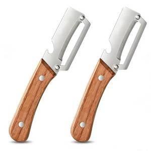 lot 4323 image: 2026New Multi-function Vegetable Peeler, Kitchen Multi-function Stainless Steel Thickened Fruit Peeler Knife with Wooden Handle 2-1Suitable for Peeling Vegetable Fruits (2PCS)