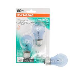 lot 4329 image: Sylvania 2 Pack Incandescent A15 Ceiling Fan Light Bulbs 60 Watt - Small Light Bulbs for Ceiling Fans & Appliances, A15 E26 Medium Base Bulb, 120V 60W, Dimmable, Daylight Finish