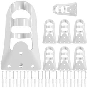 lot 4341 image: PercyEffie 8 pcs Flag Pole Holder for Outside House Metal Flag Pole mounting Bracket Small Flags Holder mini Flags Poles Bracket Mount for Community Center,Classroom,House,Store White