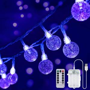 lot 4344 image: OMIKA 15FT 30 LED Black Light Battery Operated, UV Black Christmas Lights String, Twinkle Fairy Lights with Remote, Blacklight for Halloween Bedroom Glow Party Body Paint Fluorescent Tapestry Decor