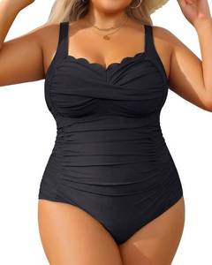lot 4347 image: Aqua Eve Womens Plus Size One Piece Swimsuit- Tummy Control Bathing Suit Full Coverage Swimwear Black 18W