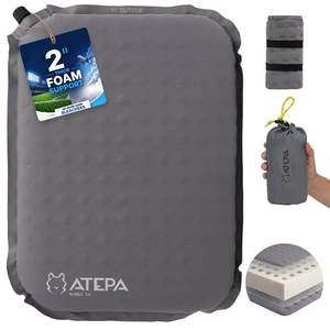 lot 4362 image: ATEPA Inflatable Seat Cushion, Portable Self-Inflating Seat Cushion for Stadium Airplane Air Travel Bleacher Camping, Blow Up Foam Seat Pad for Outdoor Sports Events, Grey