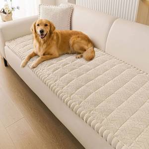 lot 5586 image: Smiry Couch Cover for Dogs, Non Slip Fuzzy Pet Sofa Covers Washable for 3 Cushion Couch, Soft Thick Furniture Protector for Cats Dogs, Against Fur, Dirt, Scratch Resistant (Apricot, 27.6x70.9)