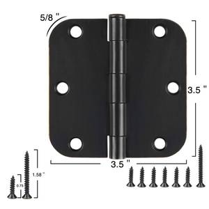 lot 6287 image: 12 Pack Matte Black Door Hinges 3 12 Interior Rounded Hinge 3.5 Inch with 58 Radius Corners 3 �Door Hardware Controls Garage Factory Cabinet Box Indoor Rv House Home Decor Improvement Essentials