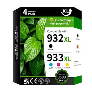 lot 6292 image: 932XL933XL High Yield INK Cartridge Replacement for HP932XL933XL HP932933 932933 XL Combo Pack Compatible with HP Officejet 6100 6600 6700 7110 7510 7610 7612 ( Black Cyan Magenta Yellow 4 Pack)