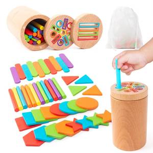 lot 6304 image: Montessori Wooden Toddler Toys�� 3-in-1 Fine Motor Skills Learning Set ��Educational Color Sorting Sensory Toys for 3 Year �� Teaches Object Permanence & Cause-Effect ��Gifts for Boys & Girls