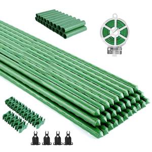 lot 6321 image: BOTINDO 72 Pcs Garden Stakes 30 Sets 16 Inch Steel Tomato Plant Stakes and Accessories, DIY 4ft 5ft 6ft 7ft Plant Stakes Sticks Supports for Outdoor, Gardening, Vegetables, Pepper, Fences (16 inch)