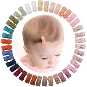 lot 6344 image: C�LLOT 40pcs Mini 1.2 Grosgrain Ribbon Snap Clips - Tiny Fine Thin Hair Bows in Pairs for Baby Girls, Toddlers, and Infants