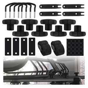 lot 6369 image: 4PCS Car U-Bolt Roof Rack Mounting Brackets Kit,Sturdy Car Roof Rack Clamps Set for Securely Fastening Roofs Boxes Include NutsStrapsGaskets,Practical Cars Roofs Racks Brackets Kit