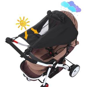 lot 6400 image: Baby Stroller Universal UPF 50 Sun Protector Shade Blackout Cover Pushchair Shield Canopy Pram Rain Sunshade With See Through Extender Accessory Easy Installation