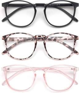 lot 6407 image: IBOANN Chic & Comfy Blue Light Glasses for Women - 3-Pack Round Frames, Screen-Ready Style with UV Protection Coating